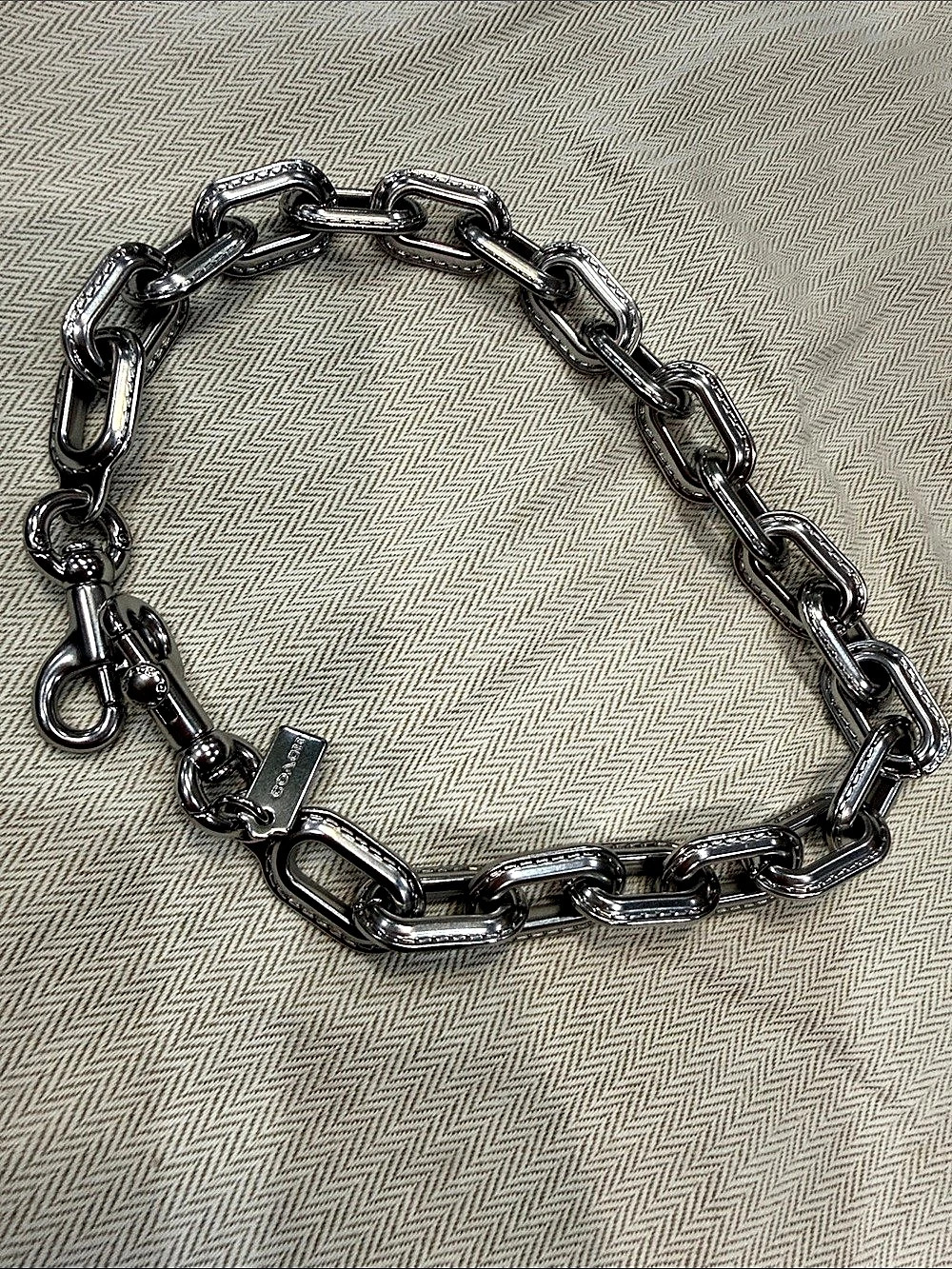 Coach Chunky Chain Strap Silver